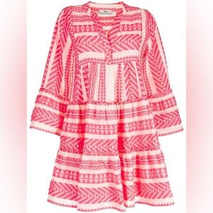 Devotion TWINS Pink and White Printed Tiered Mini Dress